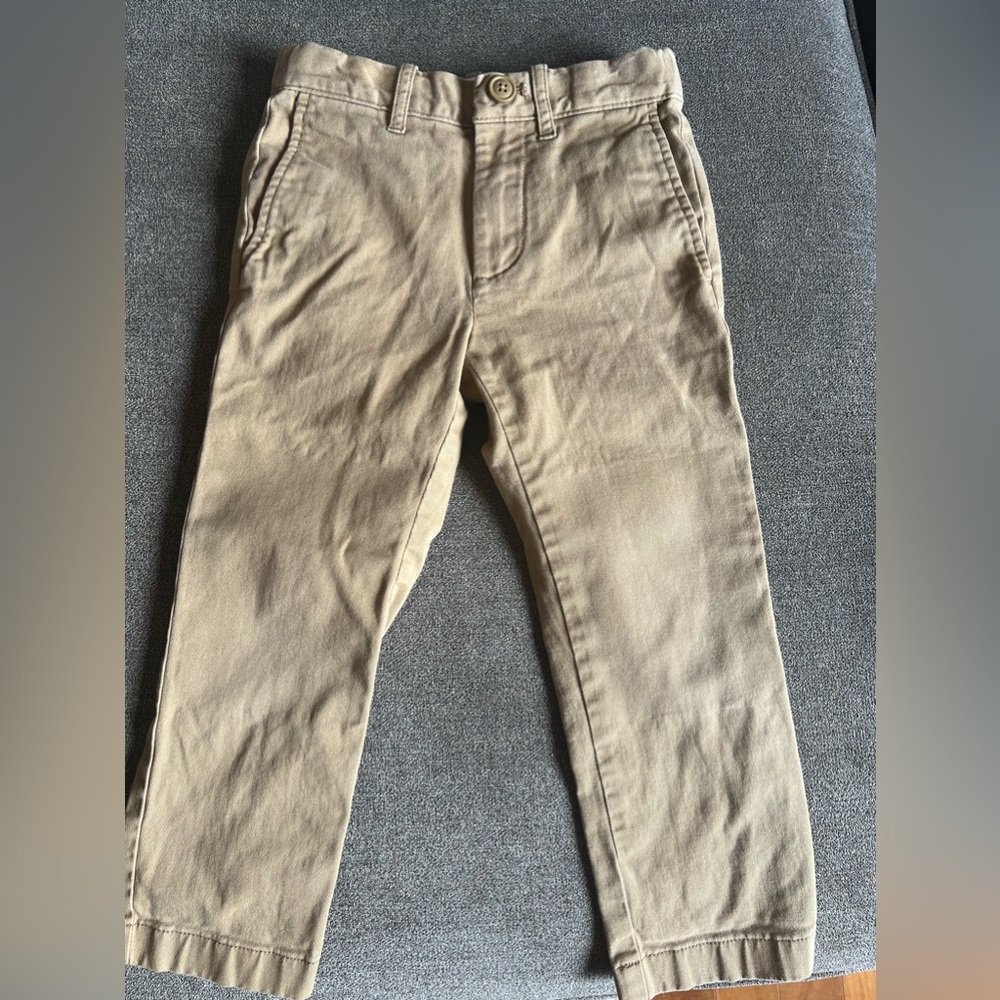 crewcuts boys khaki chinos- size 4 - adjustable waist